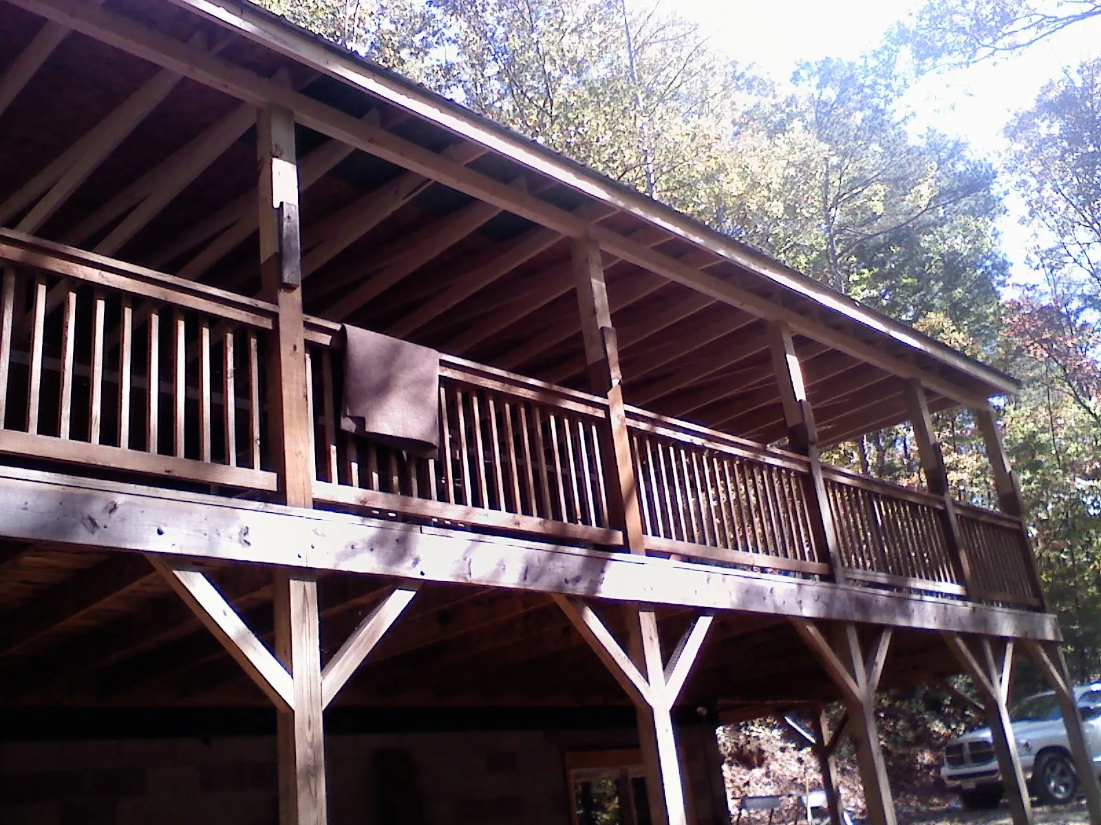 Timber framing under a new elevated porch and deck — Roof Leak Repair in Zenia by Roofing Brothers